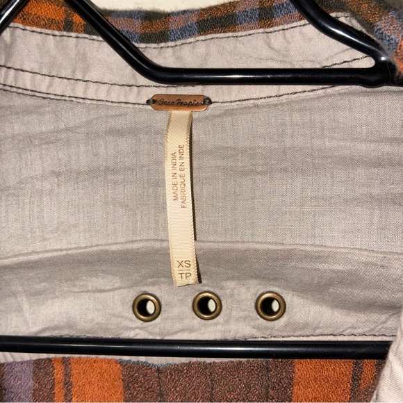 Free People Plaid Shirt Jacket in Olive, Rust & Blue - Picture 2 of 9